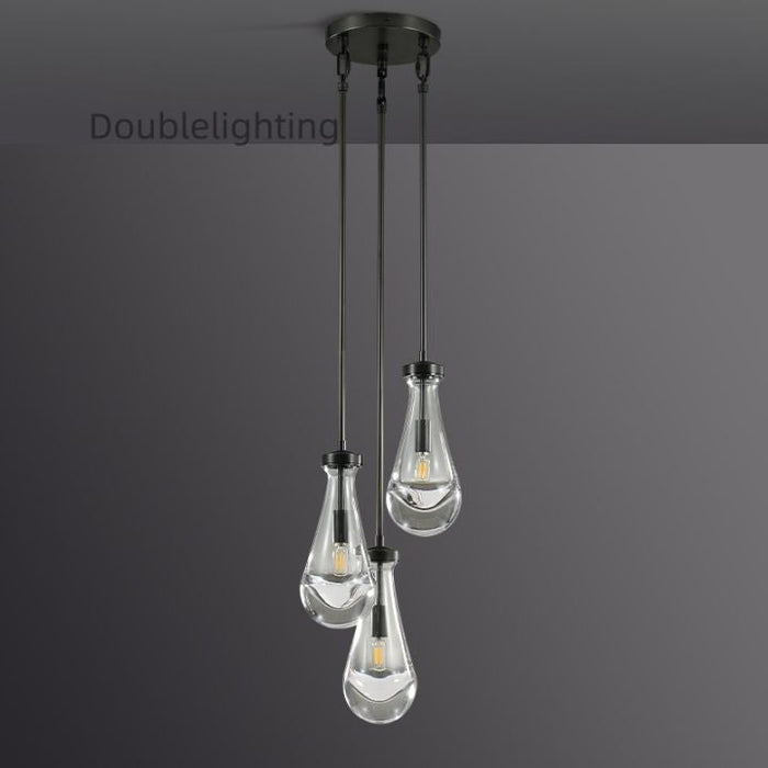 Raindrops 3-Light Rod Round Chandelier