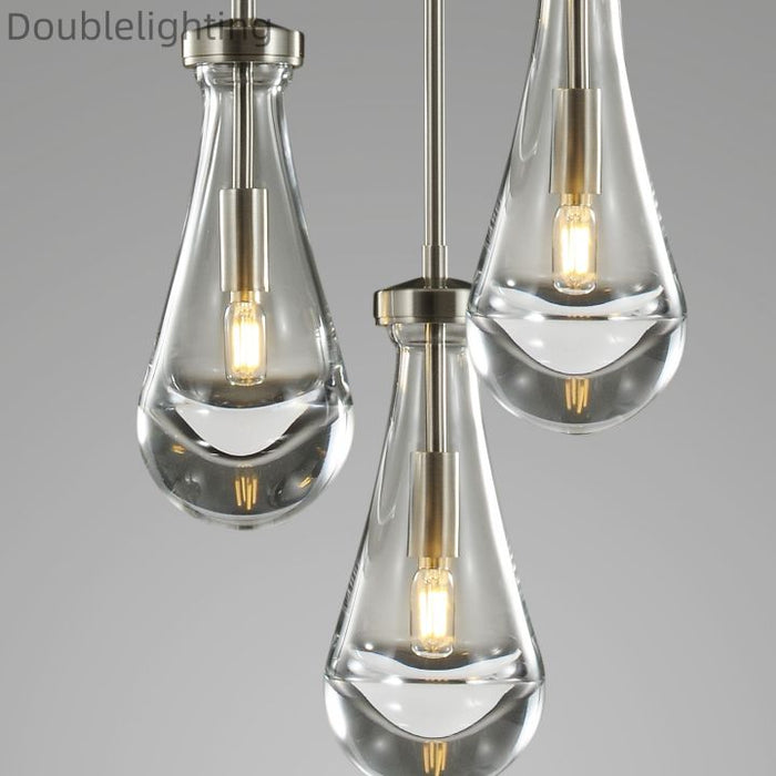 Raindrops 3-Light Rod Round Chandelier