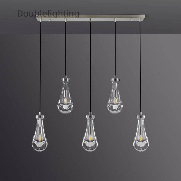 Raindrops 5-Light Cord Rectangular Chandelier