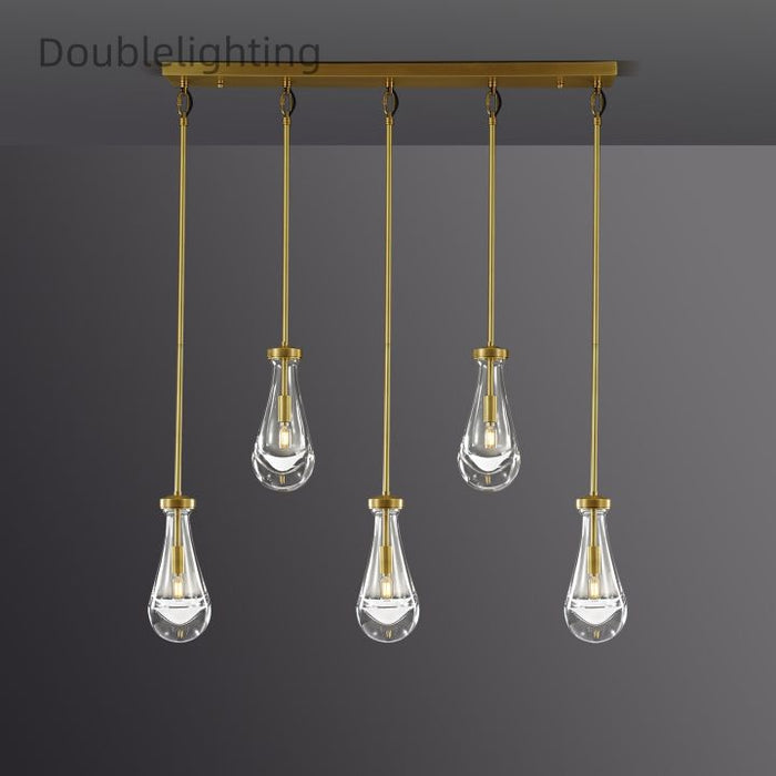 Raindrops 5-Light Rod Rectangular Chandelier