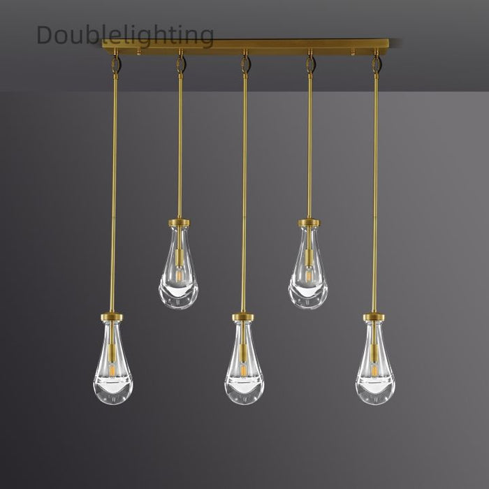 Raindrops 5-Light Rod Rectangular Chandelier