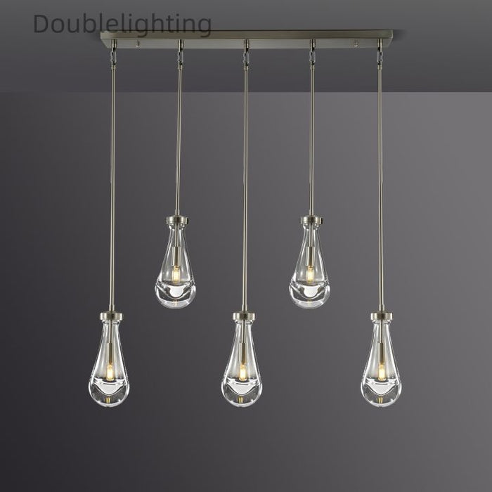 Raindrops 5-Light Rod Rectangular Chandelier