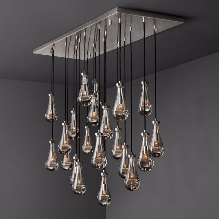 Raindrop Rectangle Chandelier 72"