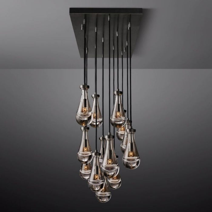 Raindrop Rectangle Chandelier 54"