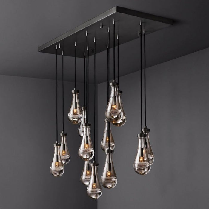 Raindrop Rectangle Chandelier 54"