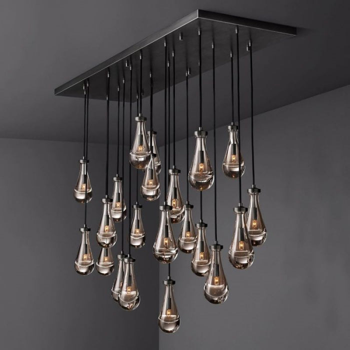 Raindrop Rectangle Chandelier 72"