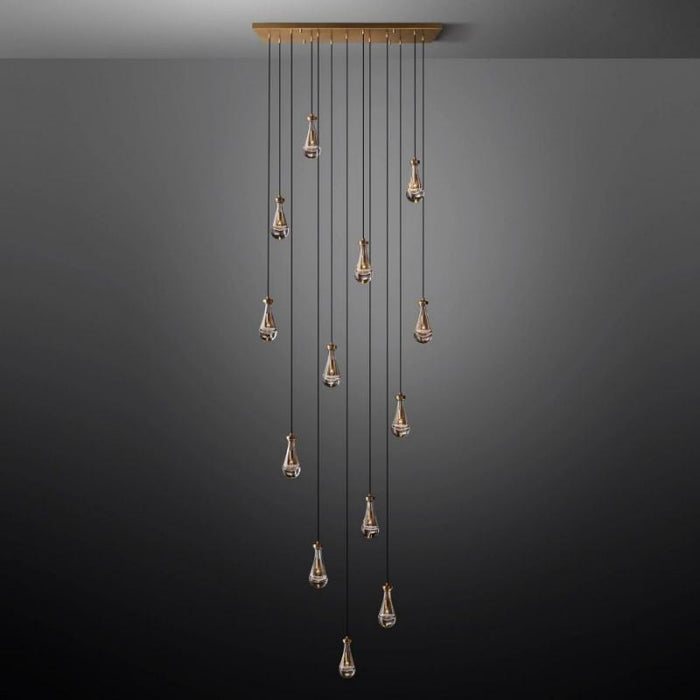 Raindrop Rectangle Chandelier 54"