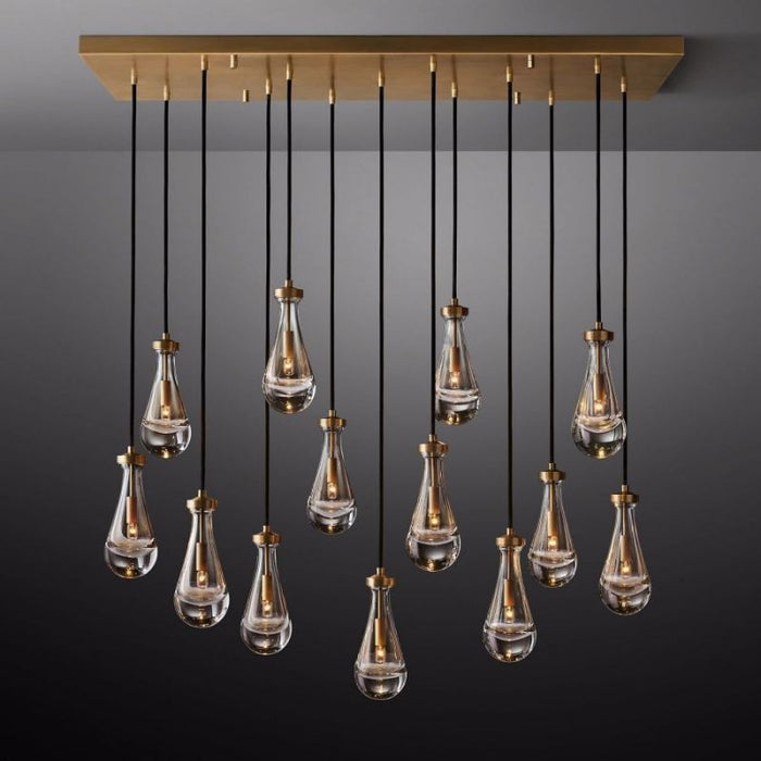 Raindrop Rectangle Chandelier 54"