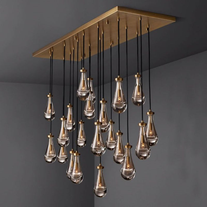 Raindrop Rectangle Chandelier 72"