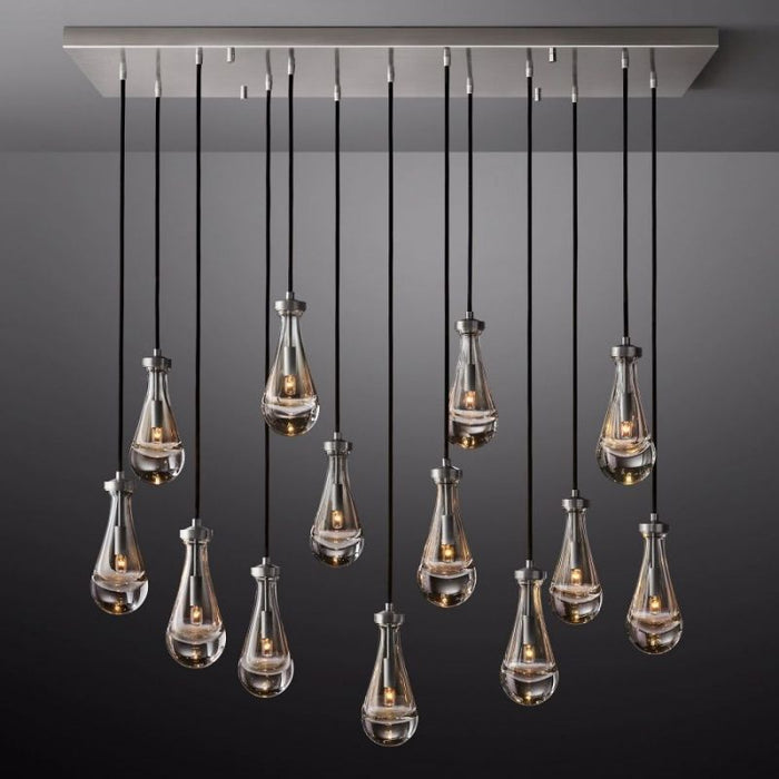 Raindrop Rectangle Chandelier 54"