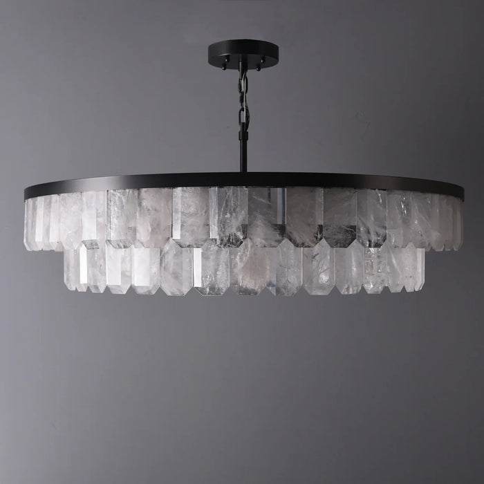 Rolande Double Rock Crystal Chandelier