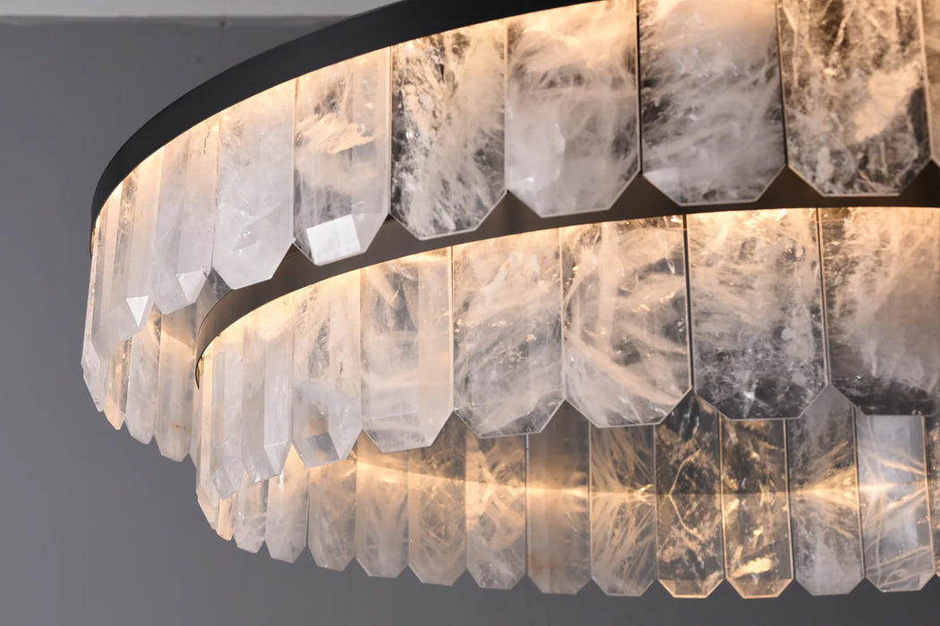 Rolande Double Rock Crystal Chandelier