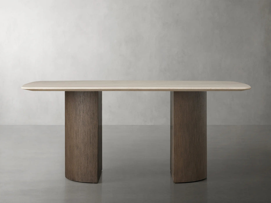 Saint Germain Stone Dining Table with Dauphine Base