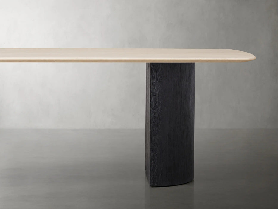 Saint Germain Stone Dining Table with Dauphine Base