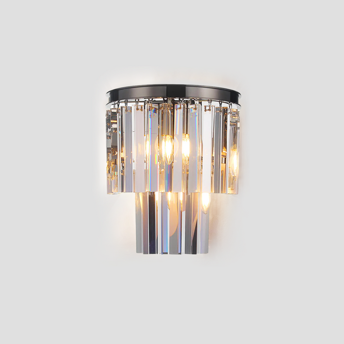 Falria 2-Tier Crystal Semi-Round Sconce