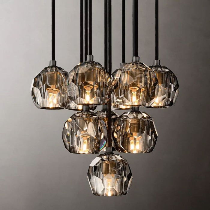 Crysball Cluster Round Chandelier 14"