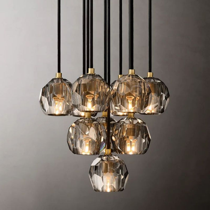 Crysball Cluster Round Chandelier 14"