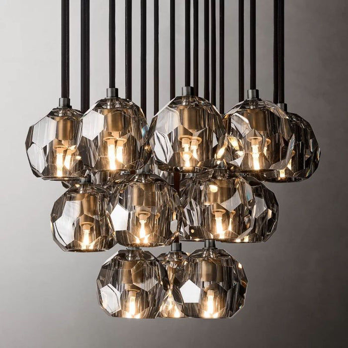 Crysball Cluster Round Chandelier 19"