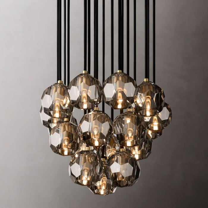 Crysball Cluster Round Chandelier 19"