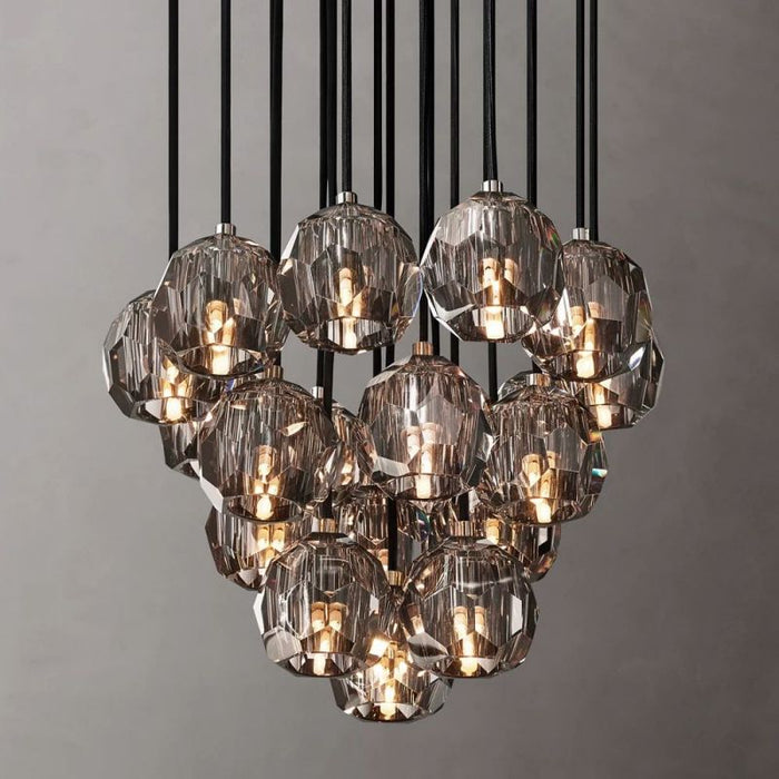 Crysball Cluster Round Chandelier 19"