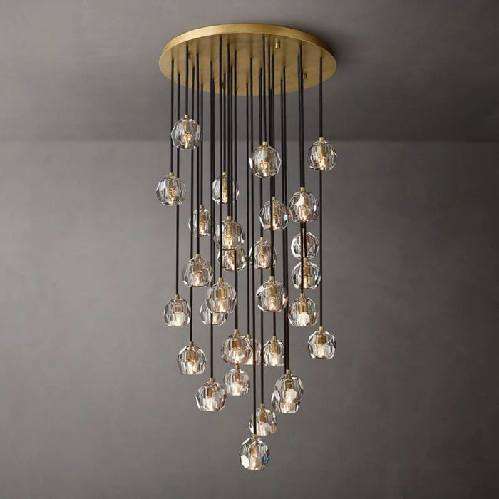 Crysball Cluster Round Chandelier 30"