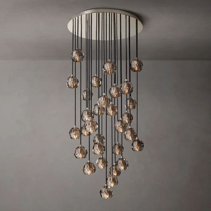 Crysball Cluster Round Chandelier 30"