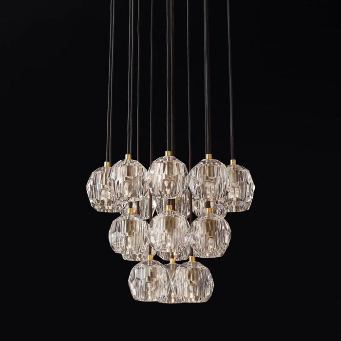 Crysball Cluster Round Chandelier 19"