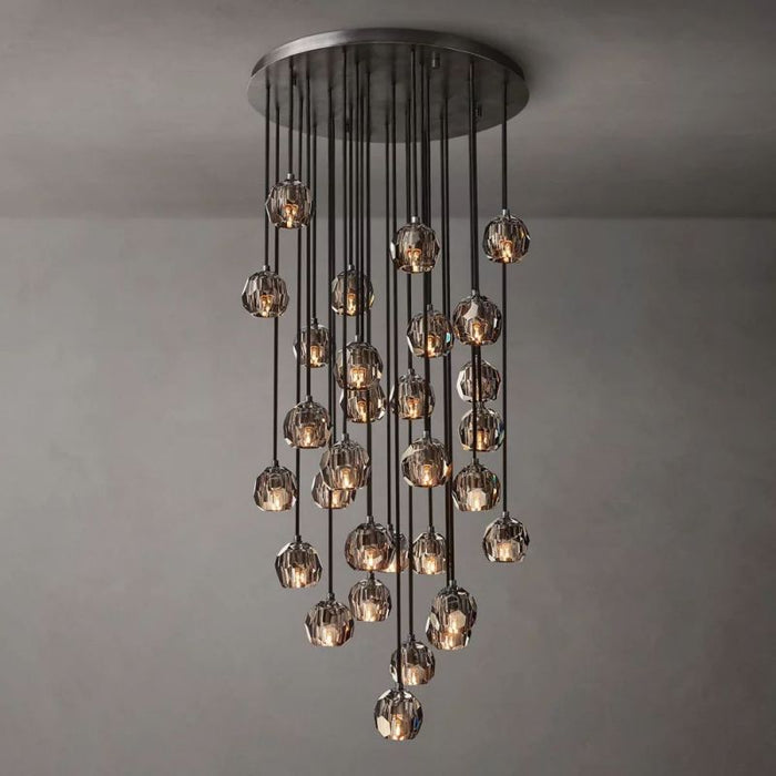 Crysball Cluster Round Chandelier 30"