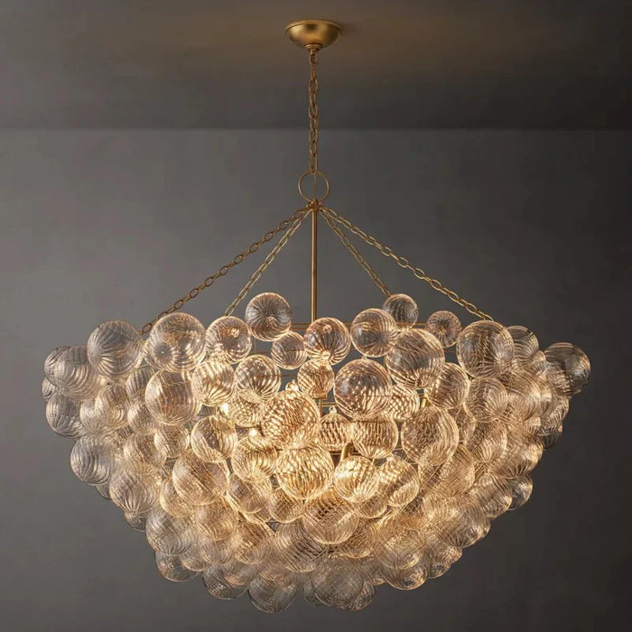 Tara Round Glass Ball Chandelier 56"