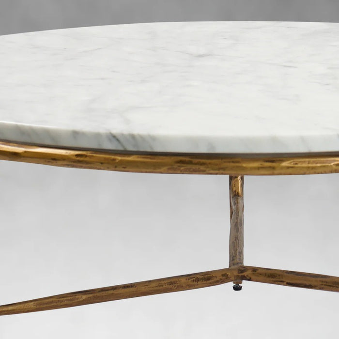 Thaddeus Marble Round Coffee Table 3 Legs 35"