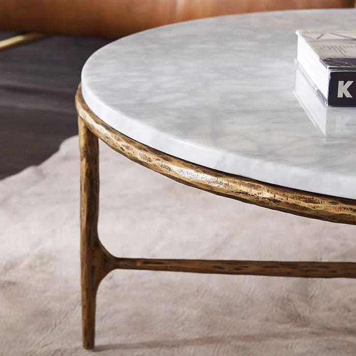 Thaddeus Marble Round Coffee Table 3 Legs 35"