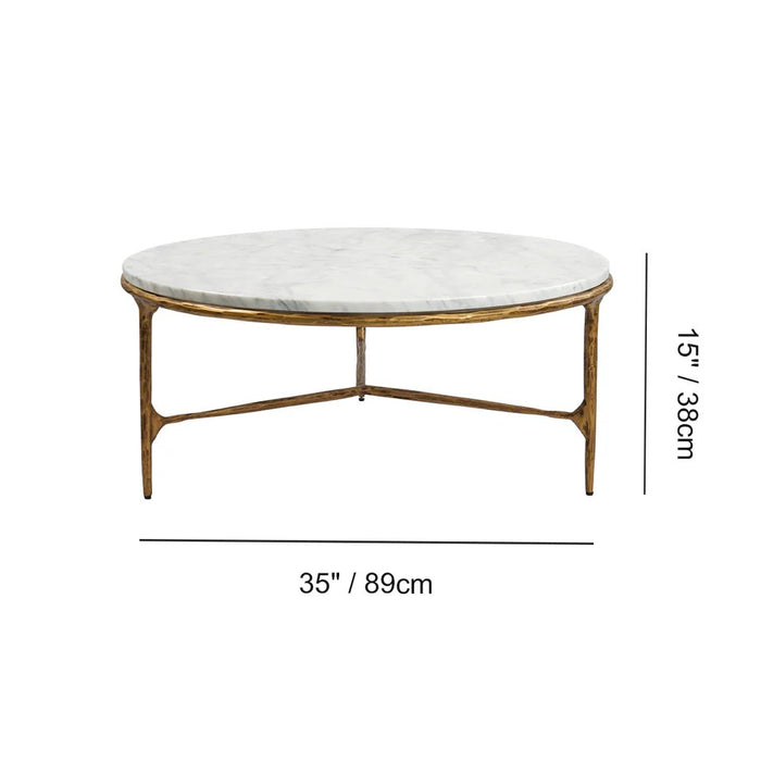 Thaddeus Marble Round Coffee Table 3 Legs 35"