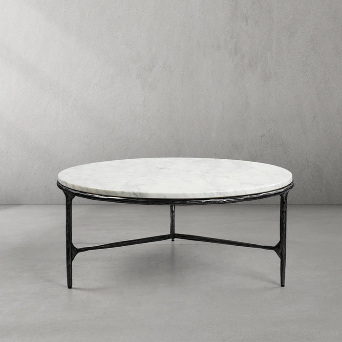 Thaddeus Marble Round Coffee Table 3 Legs 35"