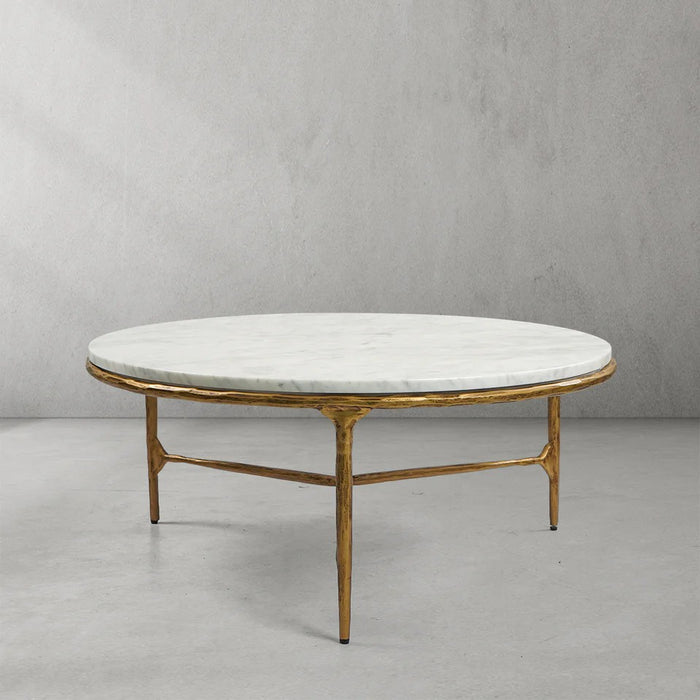 Thaddeus Marble Round Coffee Table 3 Legs 35"