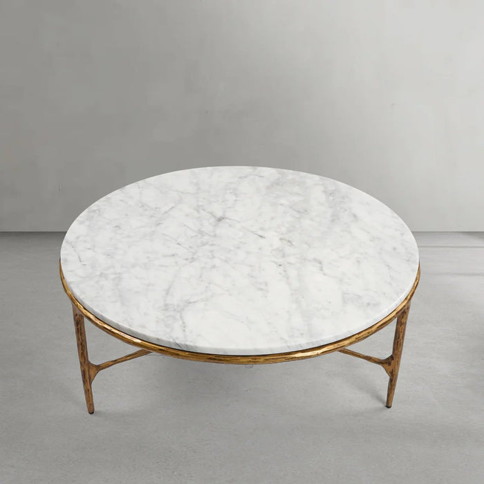 Thaddeus Marble Round Coffee Table 3 Legs 35"