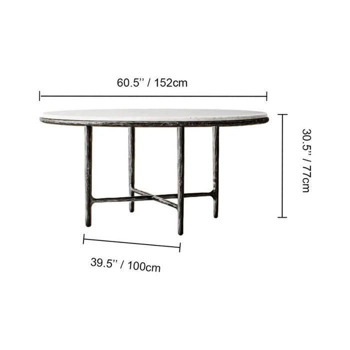 Thaddeus Marble Round Dining Table
