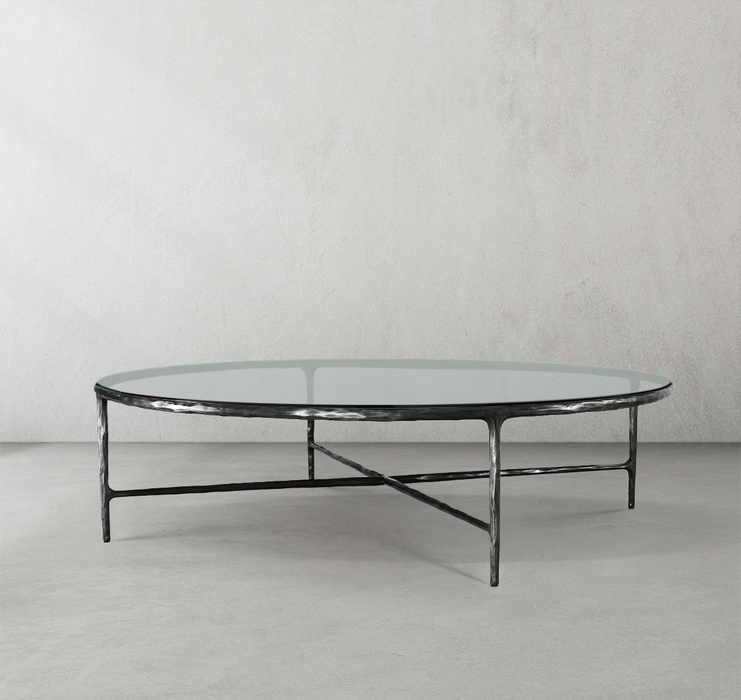 Thaddeus Glass Round Coffee Table 36" 55"