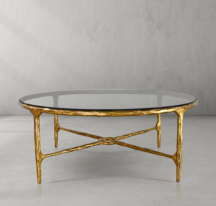 Thaddeus Glass Round Coffee Table 36" 55"