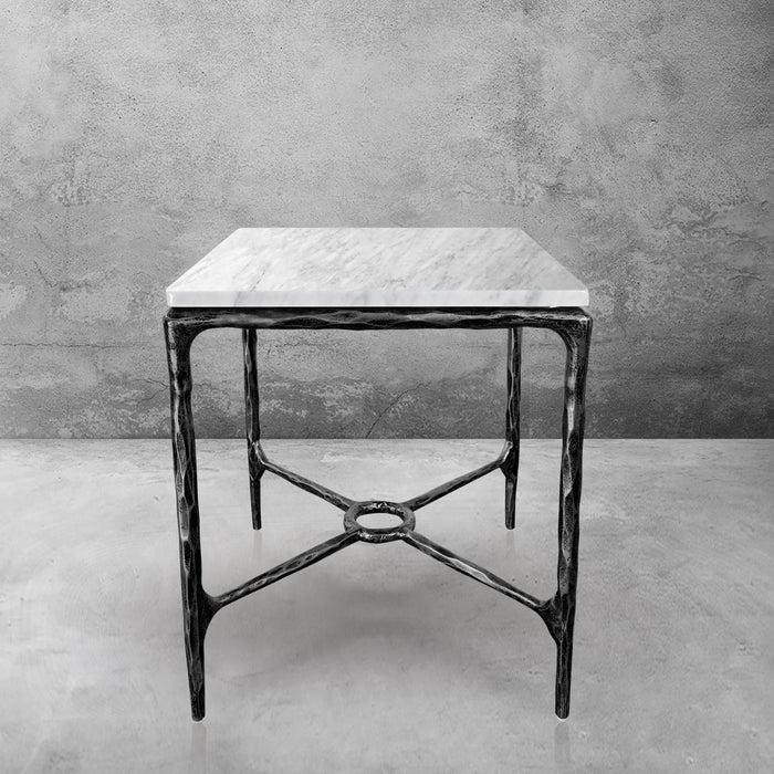 Thaddeus Mabrble Square Side Table 18" 22" Overhang O