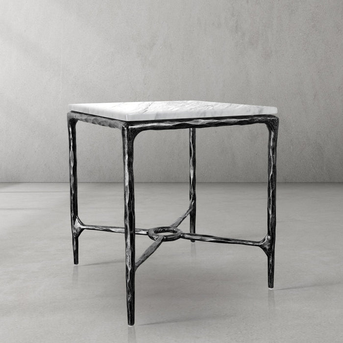 Thaddeus Mabrble Square Side Table 18" 22" Overhang O