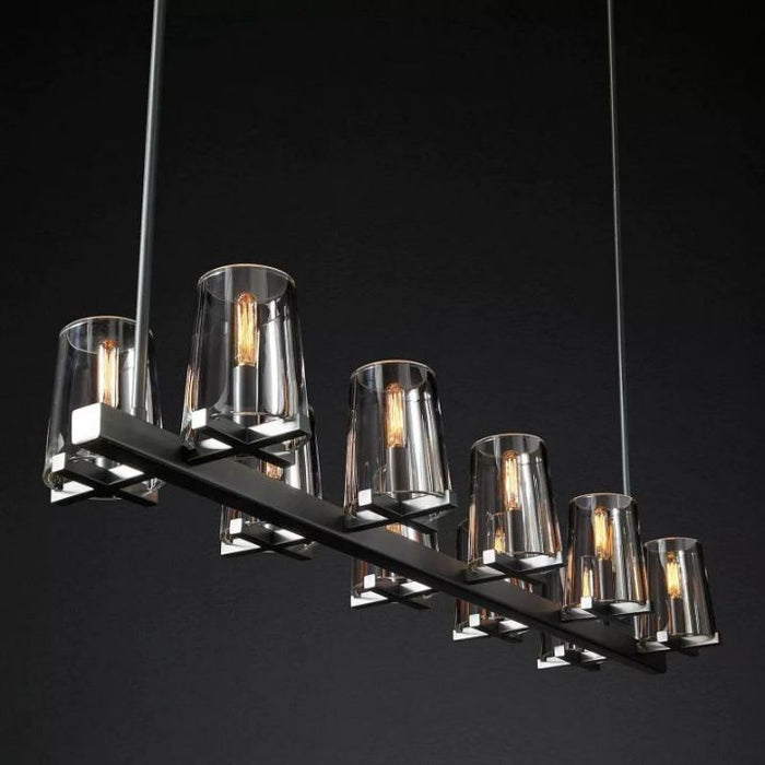 Twinkle Glass Linear Chandelier 49"