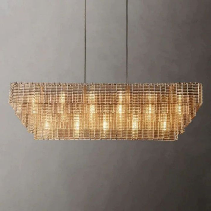 Viraag Clear Rectangle Chandelier 77"