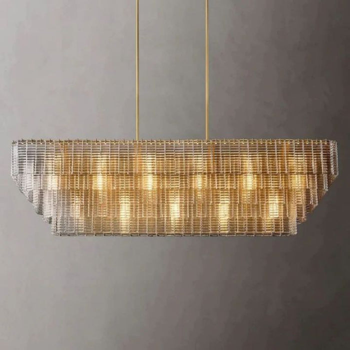 Viraag Clear Rectangle Chandelier 77"