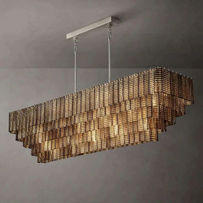 Viraag Smoke Rectangle Chandelier 77"