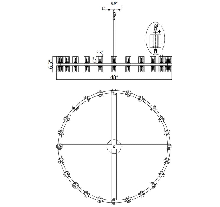 Aurora Glass Series Glass Chandelier