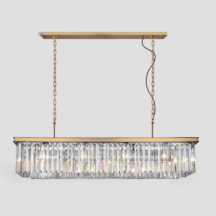 Falria Single-Tier Rectangular Crystal Rod Chandelier