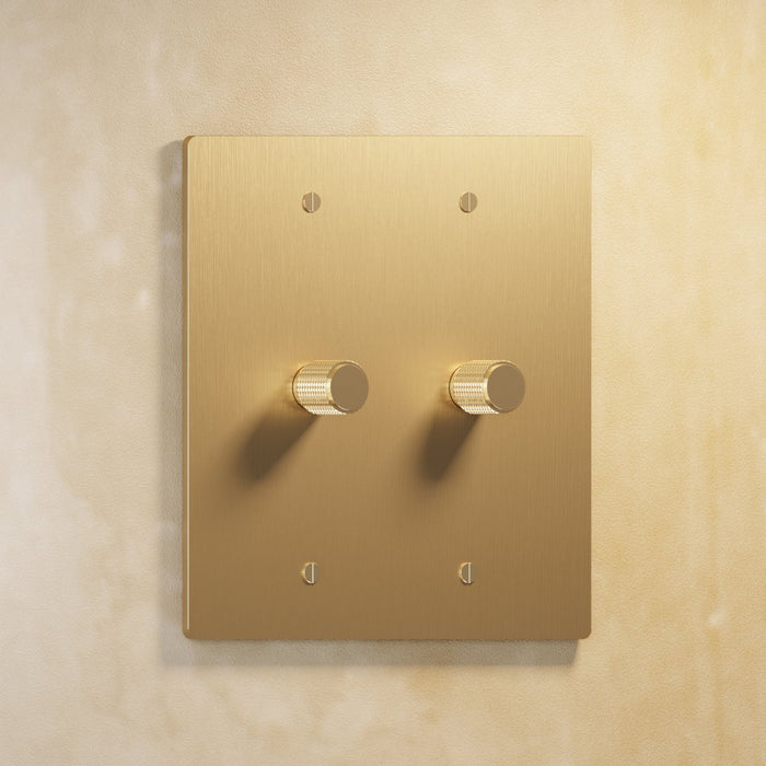 Brass Rotary Dimmer Switch (2-Gang)