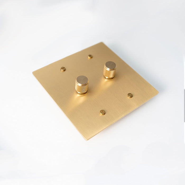 Brass Rotary Dimmer Switch (2-Gang)