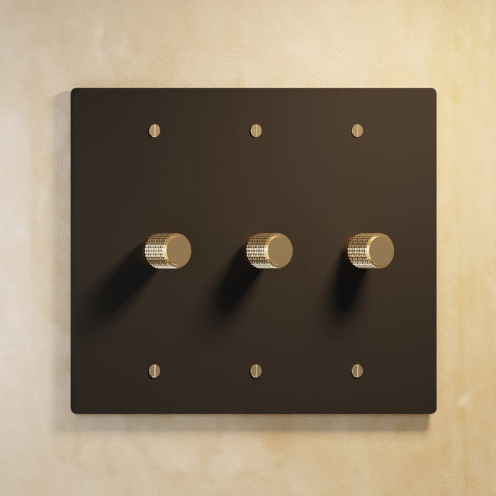 Brass Rotary Dimmer Switch (3-Gang)