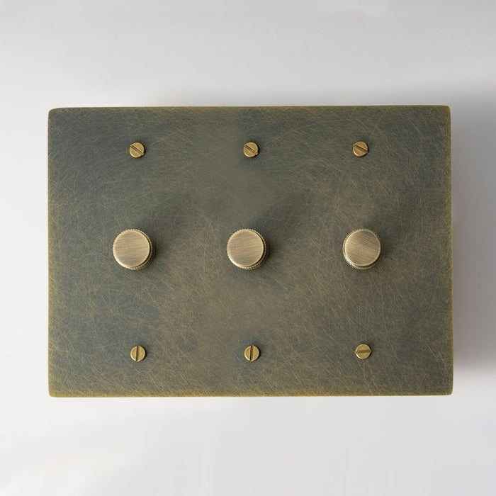 Brass Rotary Dimmer Switch (3-Gang) - Open Box